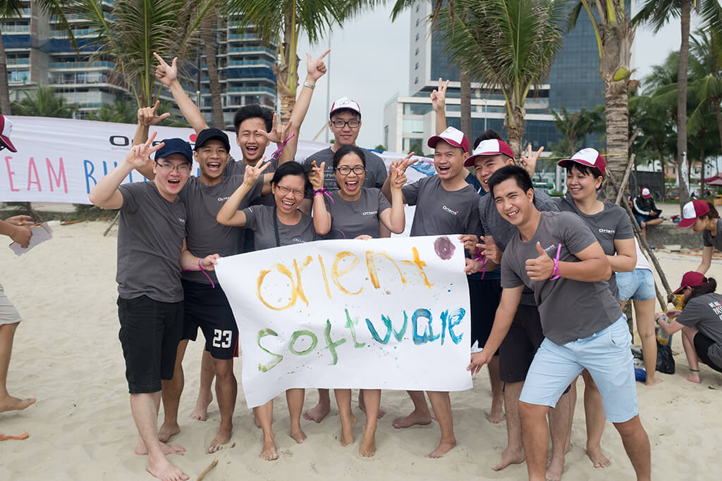 A moment of team-building activities at My Khe beach-Da Nang